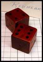 Dice : Dice - 6D Pipped - Wood Dice Redheart - JA Collection Mar 2024